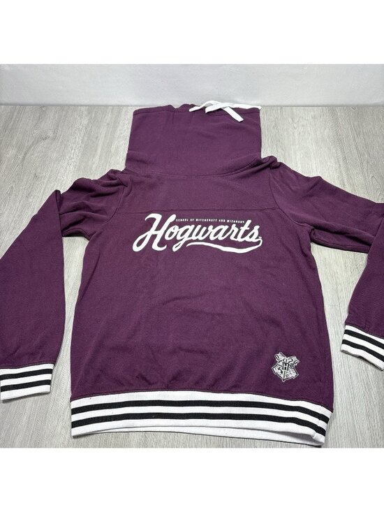 Harry Potter Tops - Hogwarts Sweatshirt Harry Potter Maroon Cowl Pullover Wizard School Womens Sz L